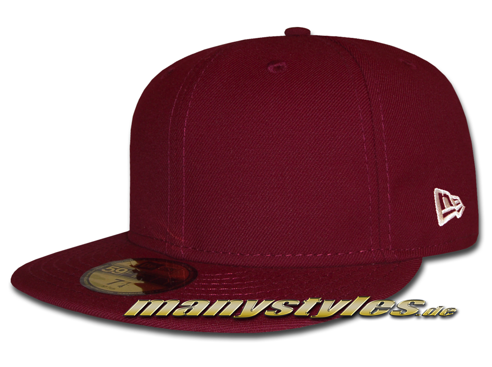 NE Originals Blank New Era Cap - Clean Plain Caps without Logo - Maroon Red 59FIFTY