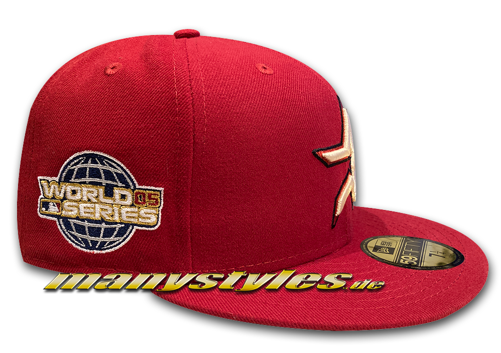 Houston Astros MLB 59FIFTY Anniversary Classic Logo World Series Cap H Red Chrome Khaki von New Era Alternate View