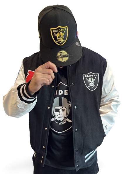 Las Vegas Raiders NFL Varsity Jacket Black White OTC von New Era