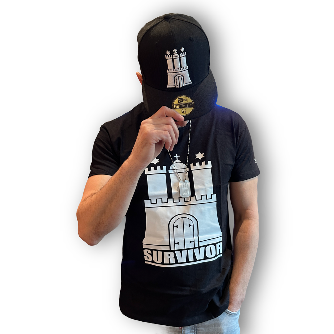 manystyles.de HH Hamburg Survivor exclusive T-Shirt Black White ltd ed Front