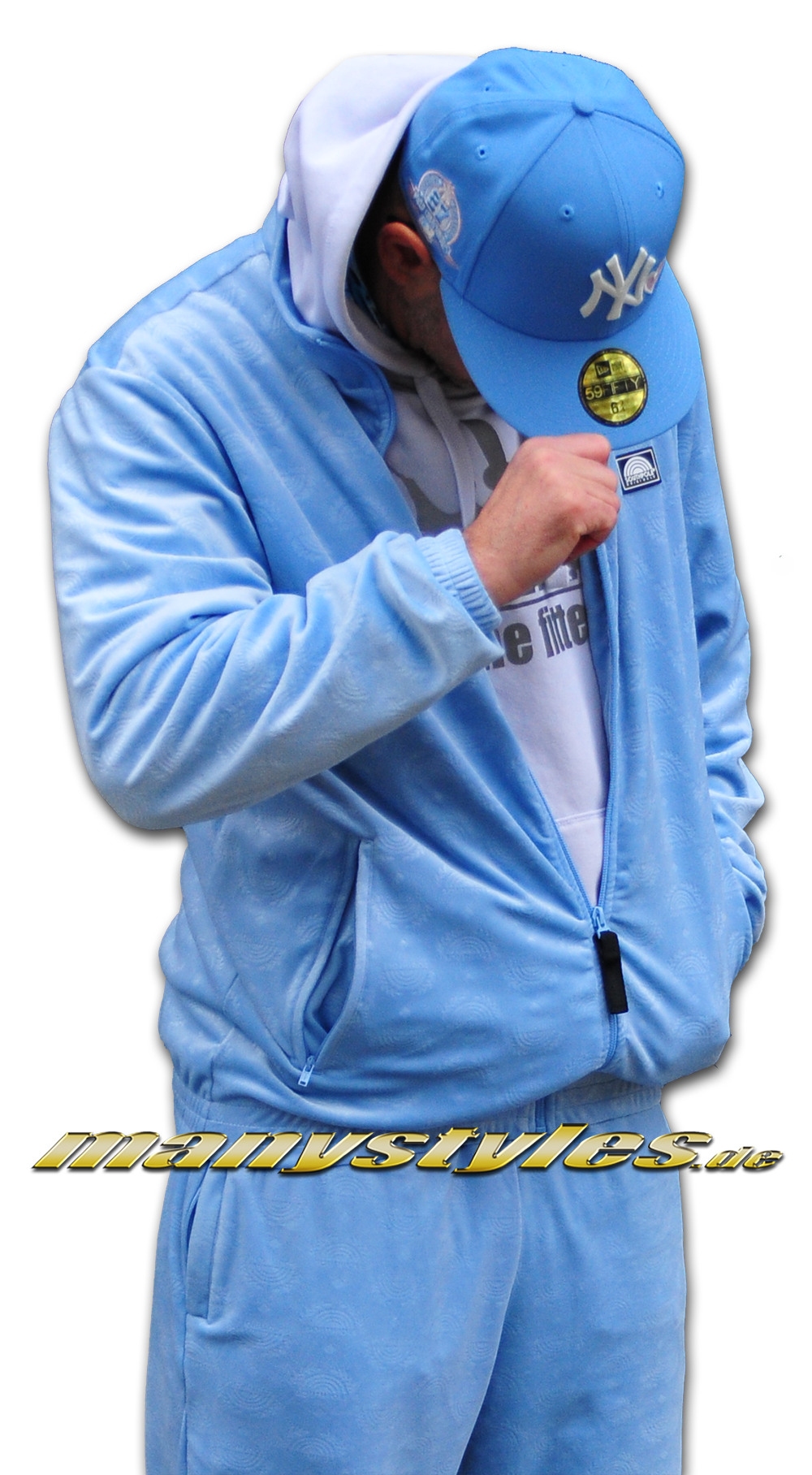 Southpole SP Velour Track Suit Jacket Jogging Anzug Jacke Sky Blue