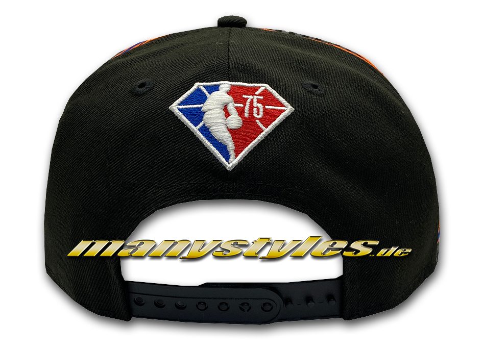 manystyles_new_era_ny_mets_nba21_75years_city_off_950_otc_backview New Era NY Knicks NBA21 75Years 9FIFTY City Snapback Cap in Black Orange Royal White OTC Original Team Color Backview