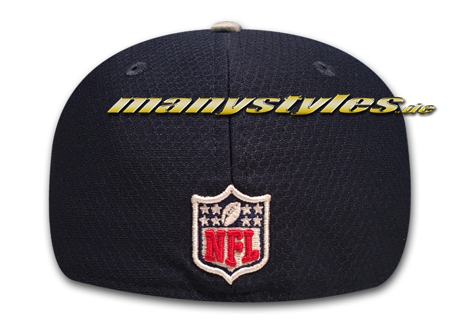Dallas Cowboys 59FIFTY NFL Diamond Era DryEra Tech 5950 Fitted Cap Navy Jersey Heather Grey Original Team Color OTC von New Era rückseite nflshieldlogo