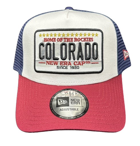 NE Number Plate Adjustable Trucker Cap Arizona State Blue White Red von New Era