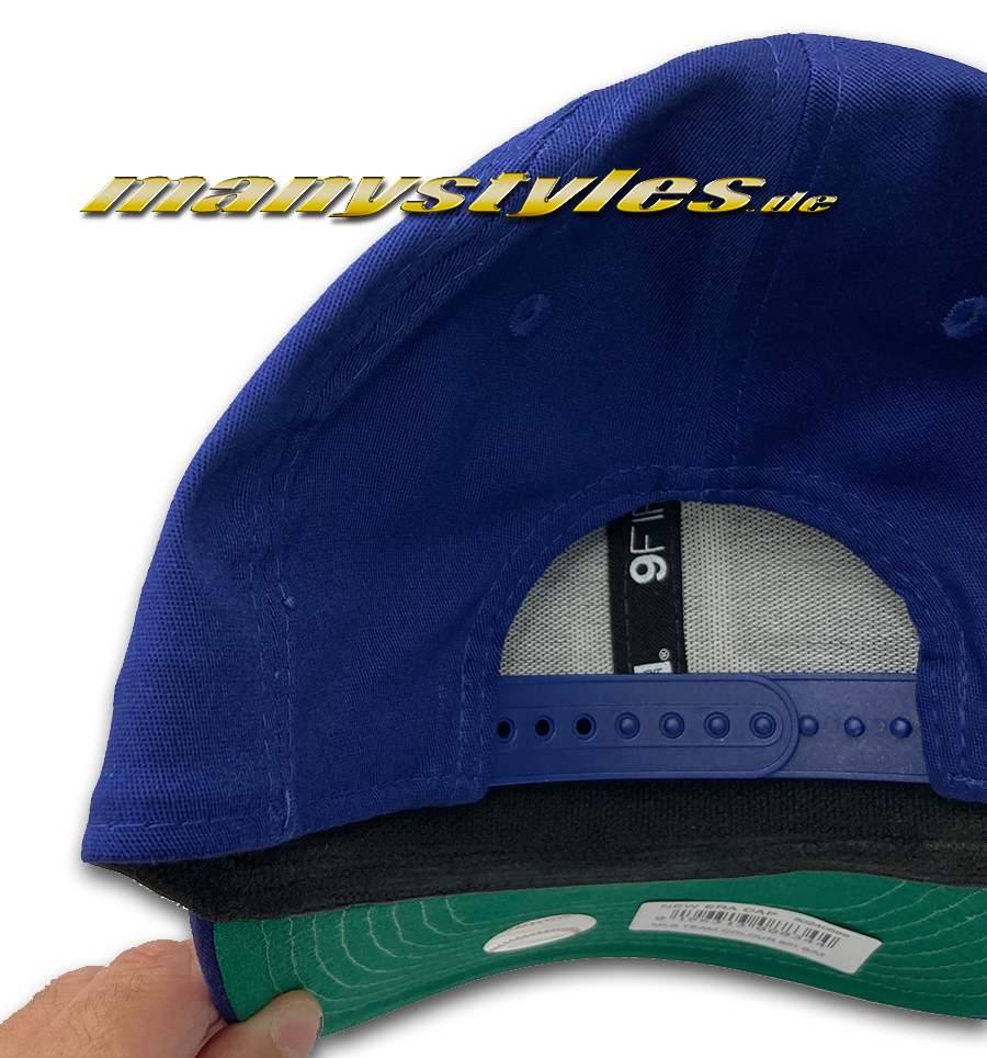 LA Dodgers MLB 9FIFTY League Essential Authentic SS Stretch Snapback Cap Royal White OTC Official Team Color von New Era Baclkview