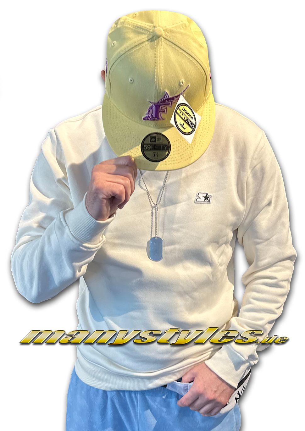 manystyles_starter_crewneck_sweatshirt_fresh_new_color_pale_white_new_era_59fifty_exclusive_cap_florida_marlins_lemon_fluff Starter Crewneck Sweatshirt New Color Pale White