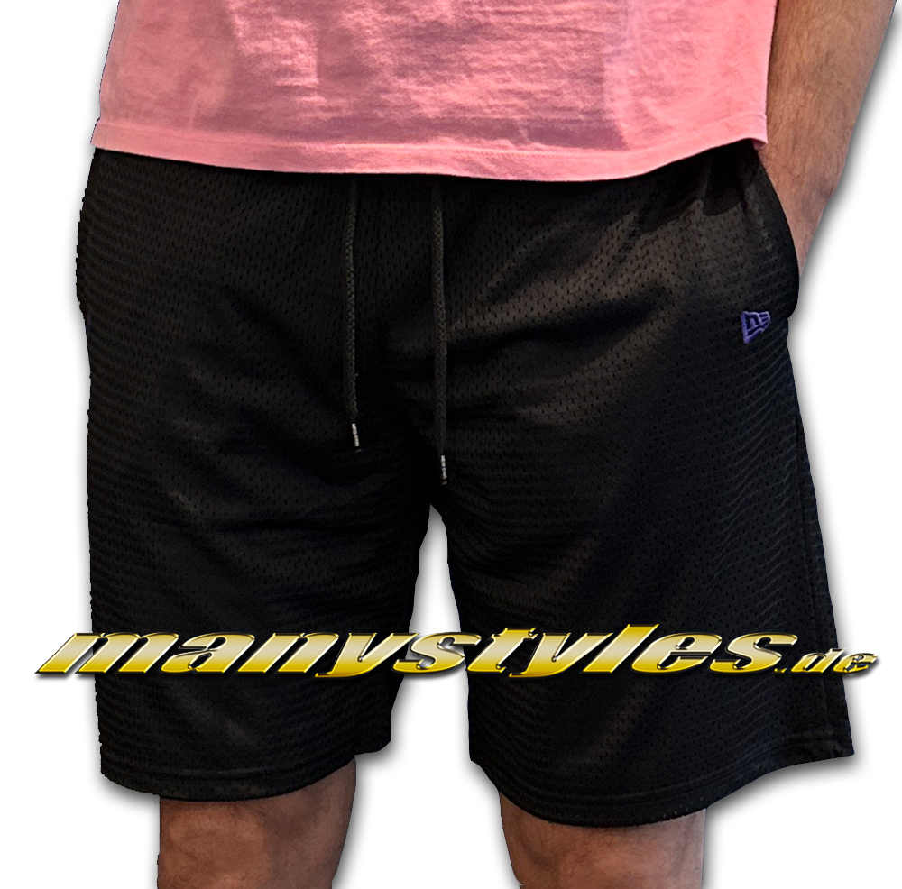 Mesh Shorts Black Purple von New Era