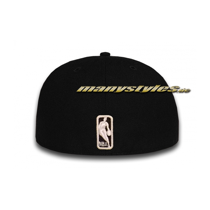 New Era BROOKLYN NETS NBA Satin Cap Colden Black White Backview