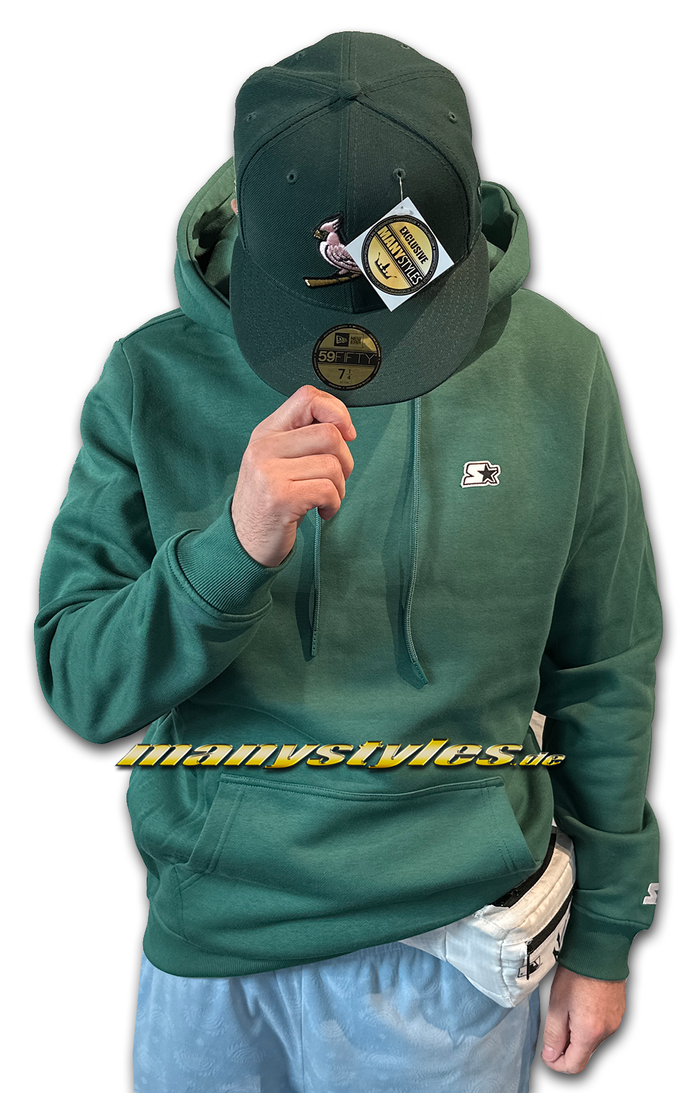 manystyles_starter_hooded_sweatshirt_dark_fresh_green_front_new_era_59fifty_fitted_cap_st_louis_cardinals_exclusive_asg09 Starter Hooded Sweatshirt mit Kapuze New Color Dark Fresh Green