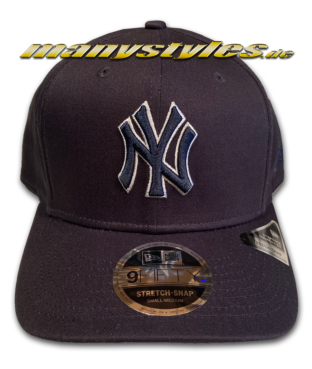 NY Yankees MLB 9FORTY Curved Visor Adjustable Team Contrast Outline Cap Navy White von New Era