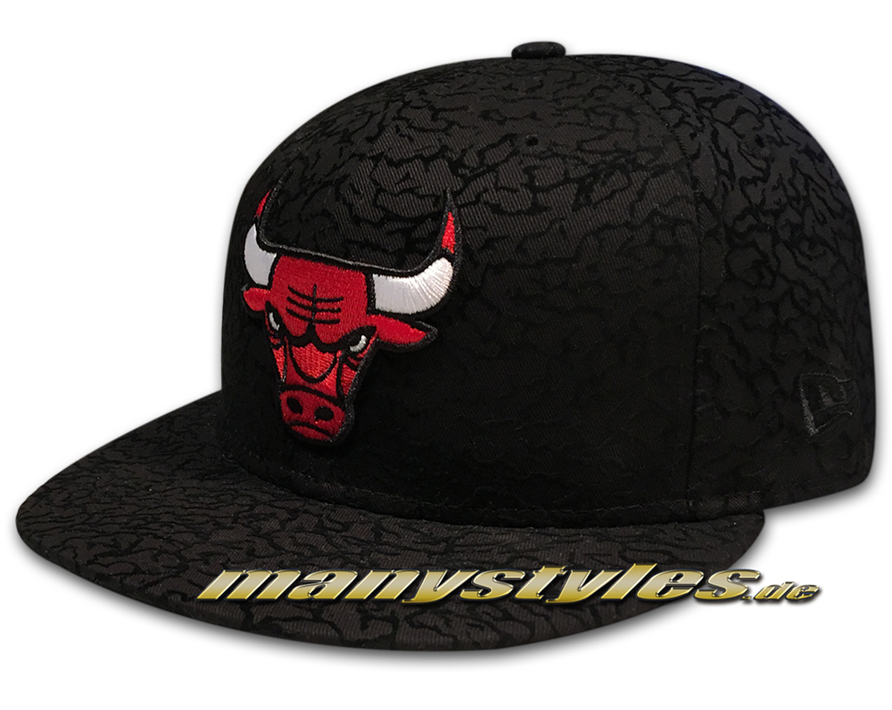 Chicago Bulls 59FIFTY NBA Flock Crown Black Red White frontside