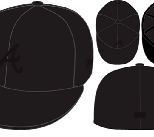 E50FAC41-7448-48E3-9C4D-C098219674B7 Atlanta Braves 59FIFTY MLB Exclusive LowPro Cap Triple Black Black on Black von New Era Script
