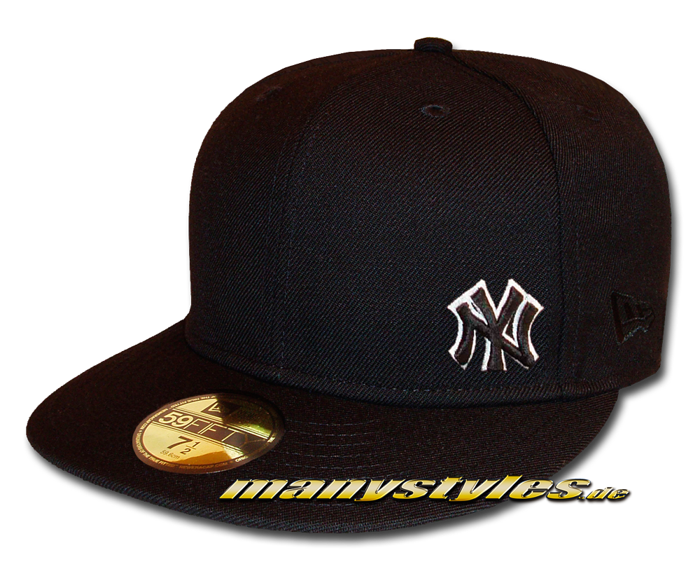 manystyles_de_new_era_ny_yankees_mlb_59fifty_fitted_cap_basic_flawless_5950_basic_outline_black_white_bob NY YANKEES MLB Basic Flawless Cap Black White 59FIFTY Fitted New Era Cap BoB NE Logo