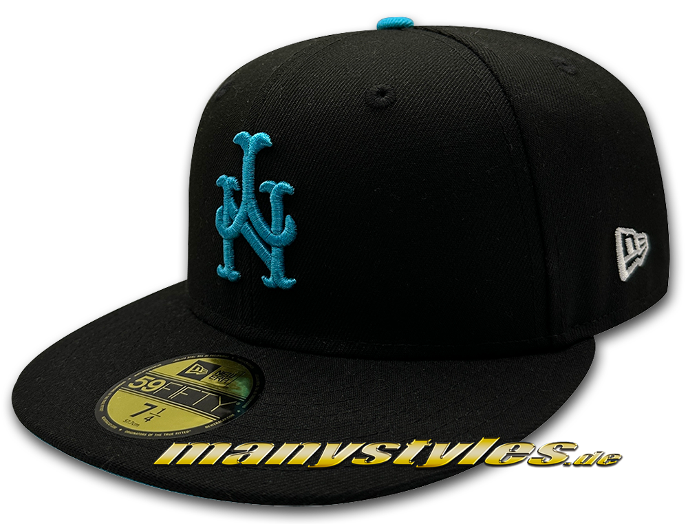 manystyles_new_era_ny_mets_mlb_hwc_25_years_anniversary_upside_down_exclusive_black_teal_side_view_manystyles_new MANYSTYLES NY Mets 59FIFTY MLB Upside Down exclusive Cap 25 Years Anniversary in Black Teal von New Era