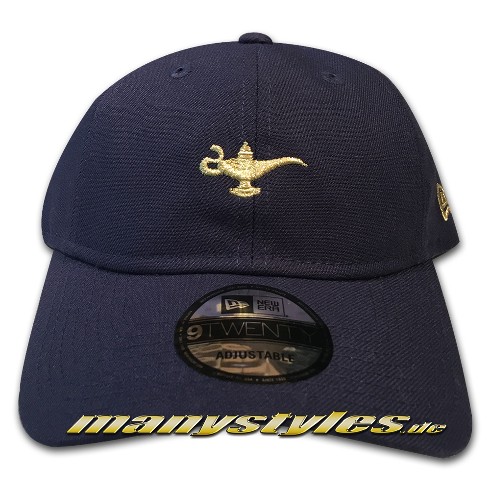 manystyles_de_new_era_disney_alladin_movie_unstructured_9twenty_adjustable_curved_visor_cap_navy_gold_metallic_2920neweracap_front_view Disneys Alladin 9TWENTY New Era Adjustable Curved Visor Unstructured Cap von New Era