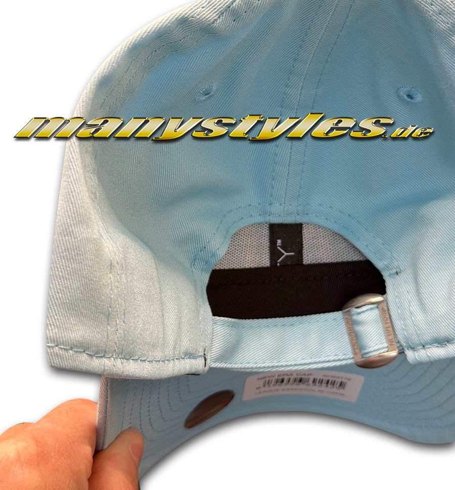 NY Yankees 9FORTY MLB Adjustable Curved Visor 940 Cap in Sky White von New Era Backview
