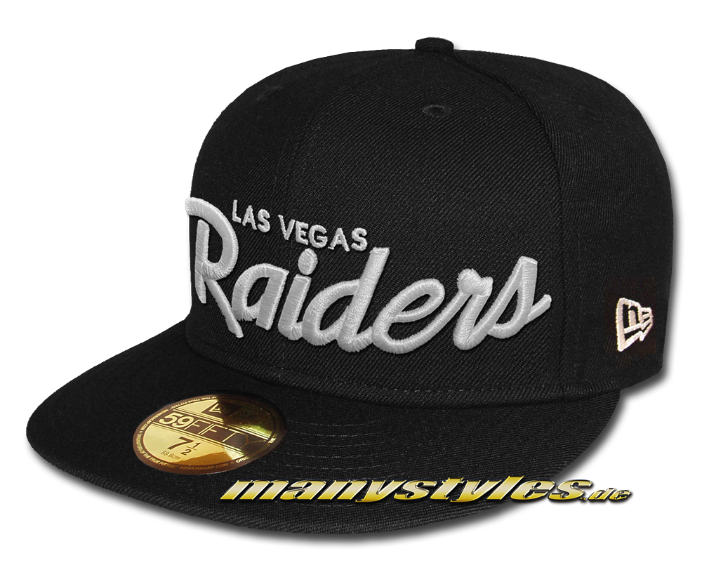 manystyles_de_new_era_las_vegas_raiders_oaklandraiders_nfl_59fifty_fitted_exclusive_cap_black_white_otc_front_2 Las Vegas Raiders NFL 59FIFTY exclusive Classic Script Cap Black White von New Era
