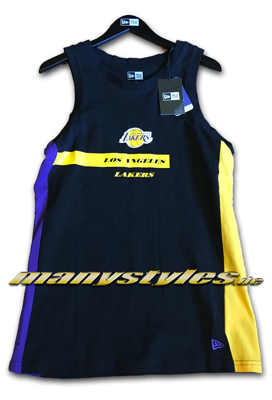 LA Lakers NBA All Team Block Wordmark Tank Top Black Purple yellow OTC von New Era