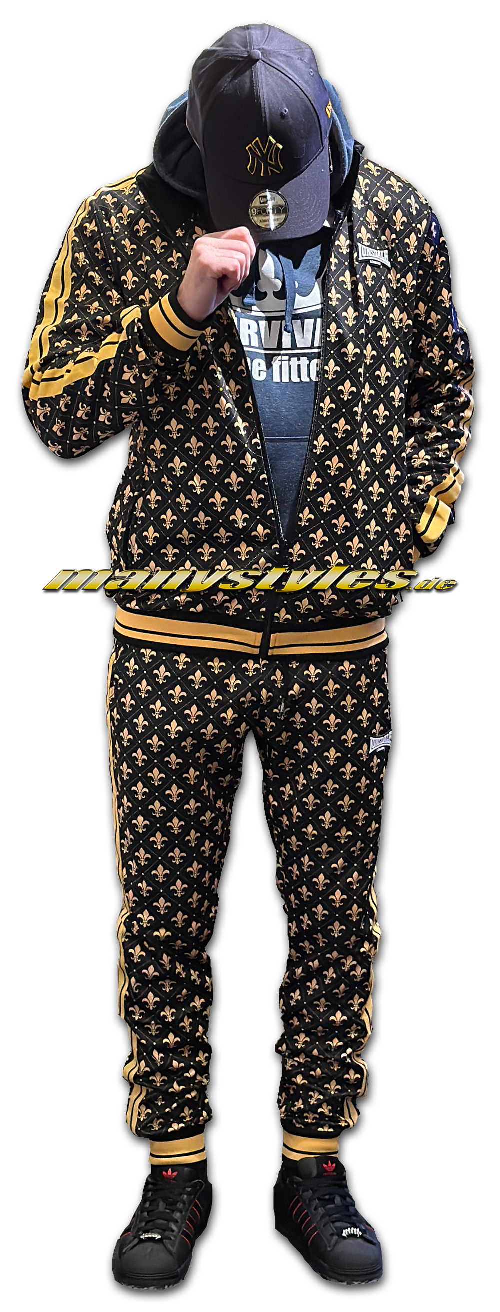 manystyles_de_lonsdale_the_gentlemen_suit_boswall_all_over_black_yellow_white Lonsdale Track Suit Boswall All Over Print Lily Logo Design Black Yellow White White