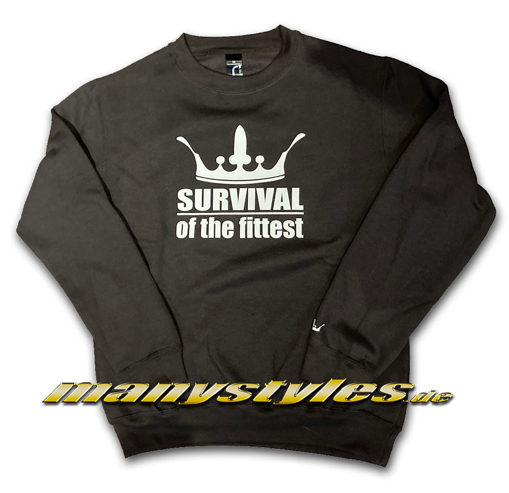 manystyles Survival of the Fittest Crown exclusive Crewneck Sweatshirt in Dark Charcoal von Sol