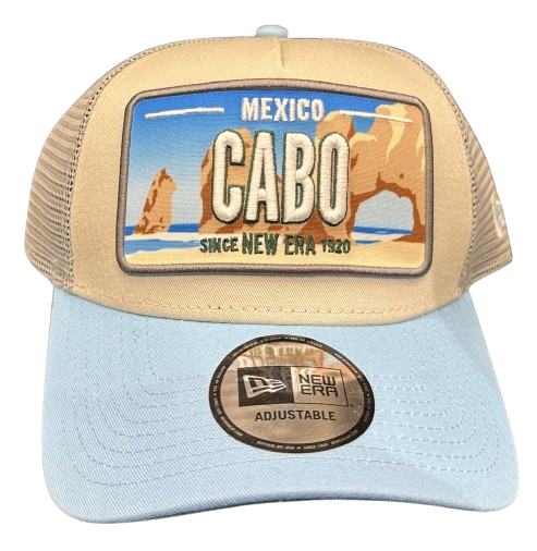 new_era_license_plate_trucker_mexico_chabo_khaki_sky_white NE Number Name Plate Trucker Cap Mexico Chabo Khaki Sky von New Era