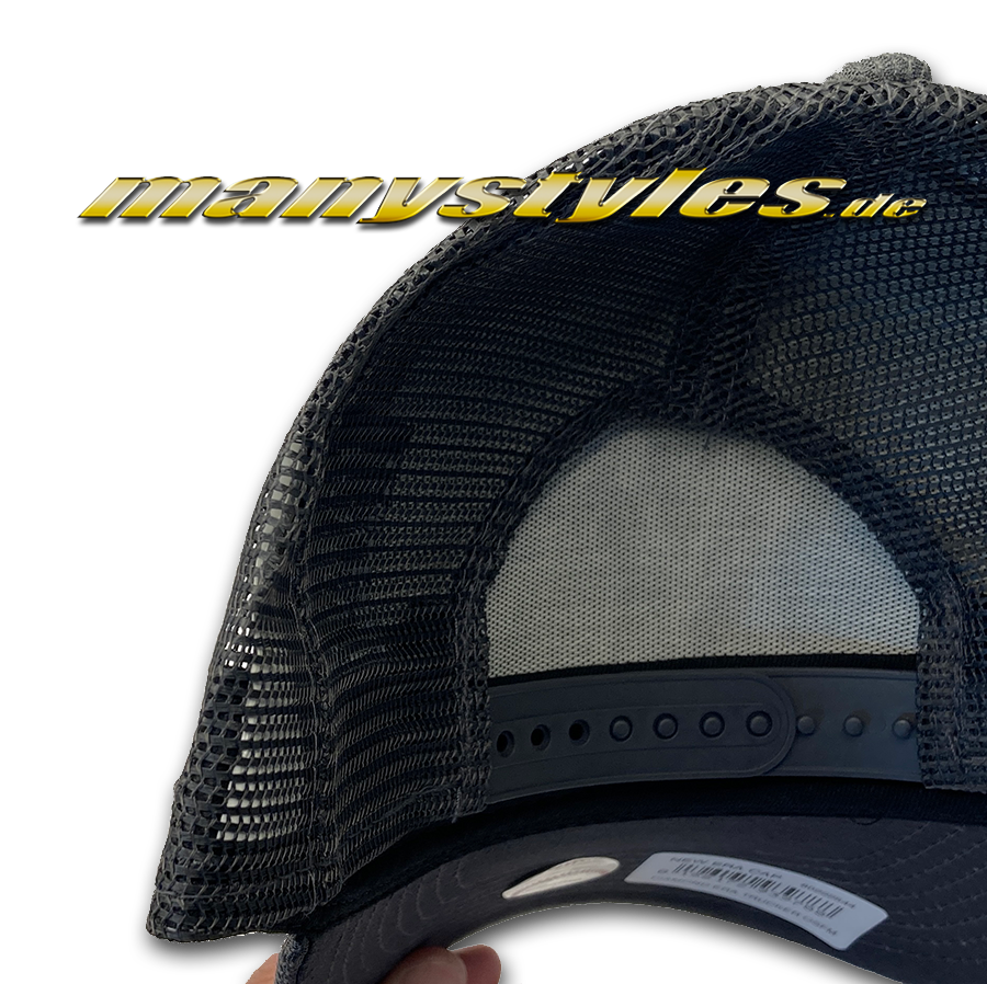 manystyles_de_new_era_ny_yankees_mlb_9forty_diamond_era_trucker_curved_visor_cap_grey_black_white_backview_snapbackverschluss All Over Print 9FORTY MLB AOP Trucker Curved Visor Adjustable Cap in Black White von New Era BAckview Snapbackverschluss