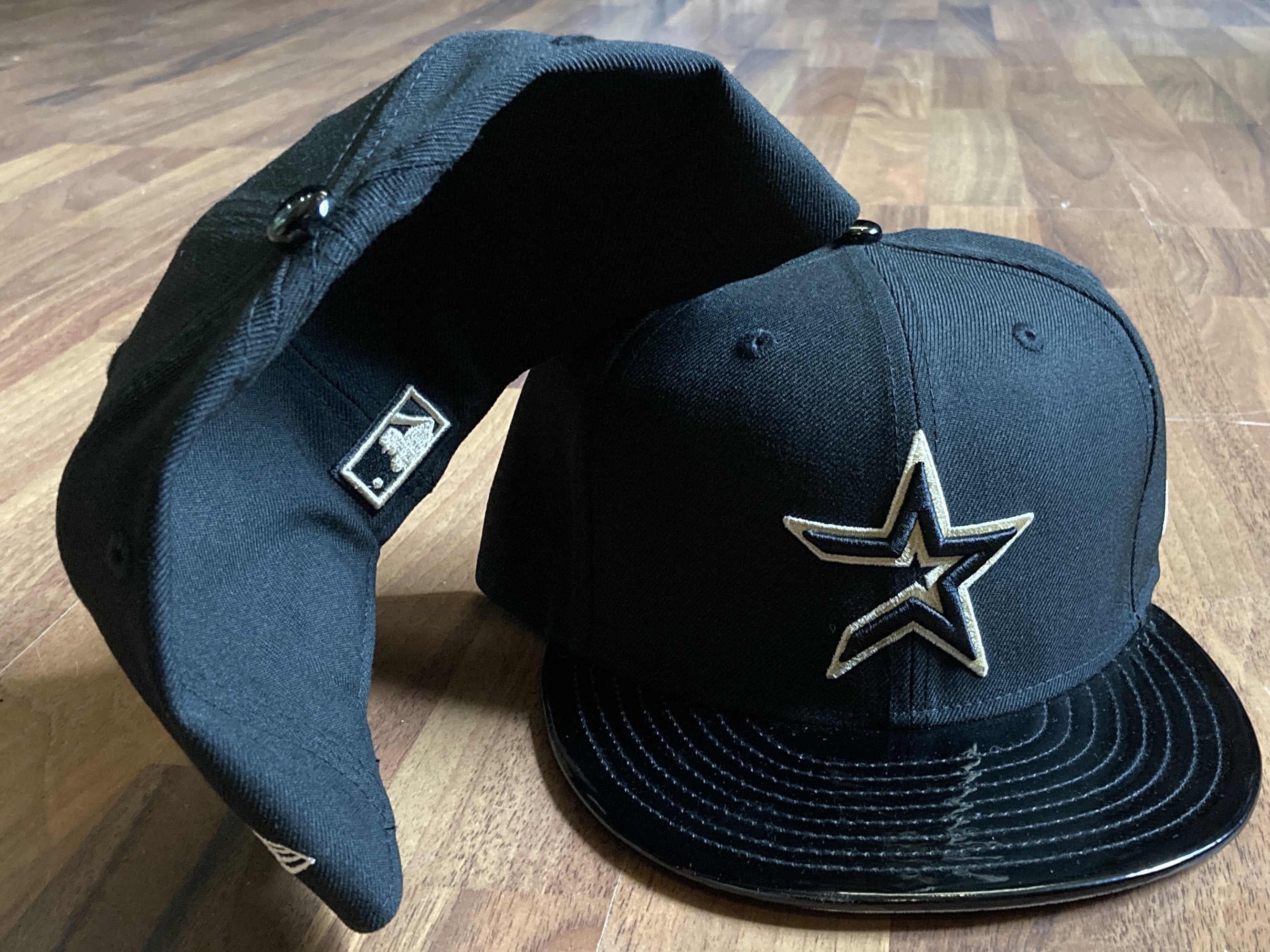 IMG_6475 Houston Astros MLB 59FIFTY PU Visor Classic Logo Cap Black Khaki von New Era