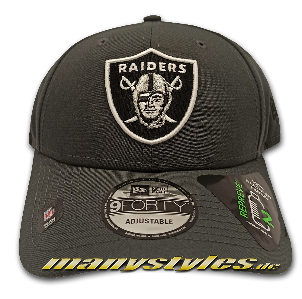 manystyles_de_new_era_las_vegas_raiders_nfl_9forty_curved_visor_adjustable_snapback_cap_graphite_grey_black_white_otc_team_color Las Vegas Raiders Oakland Raiders (Los Angeles) NFL 9FORTY Snapback Cap Graphite Grey Black White OTC von New Era