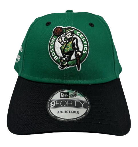 new_era_boston_celticss_nba_side_patch_9forty_greenite_black_front_view Boston Celtics 9FORTY NBA Side Patch Curved Visor Cap Black Green White OTC von New Era
