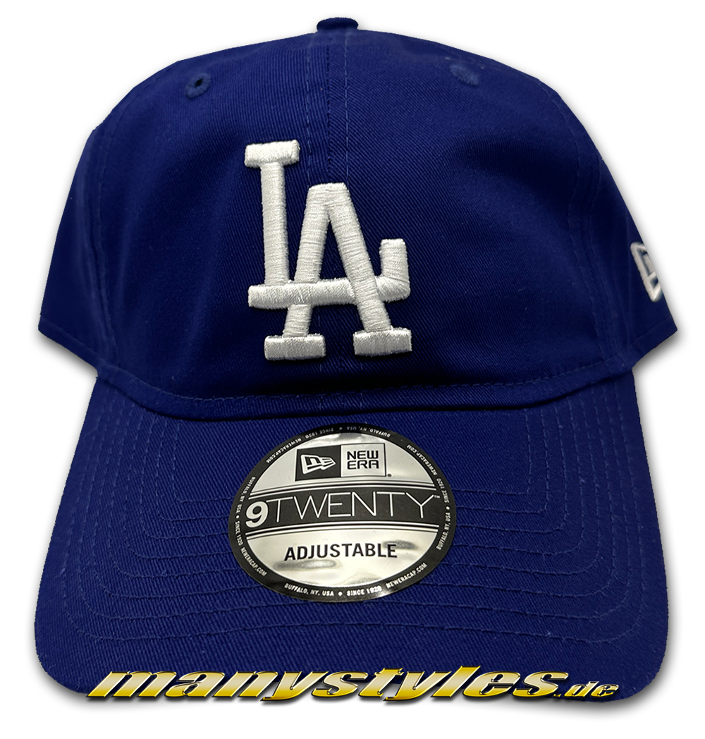 LA Dodgers MLB 9TWENTY Curved Visor Flat Cap Royal White von New Era