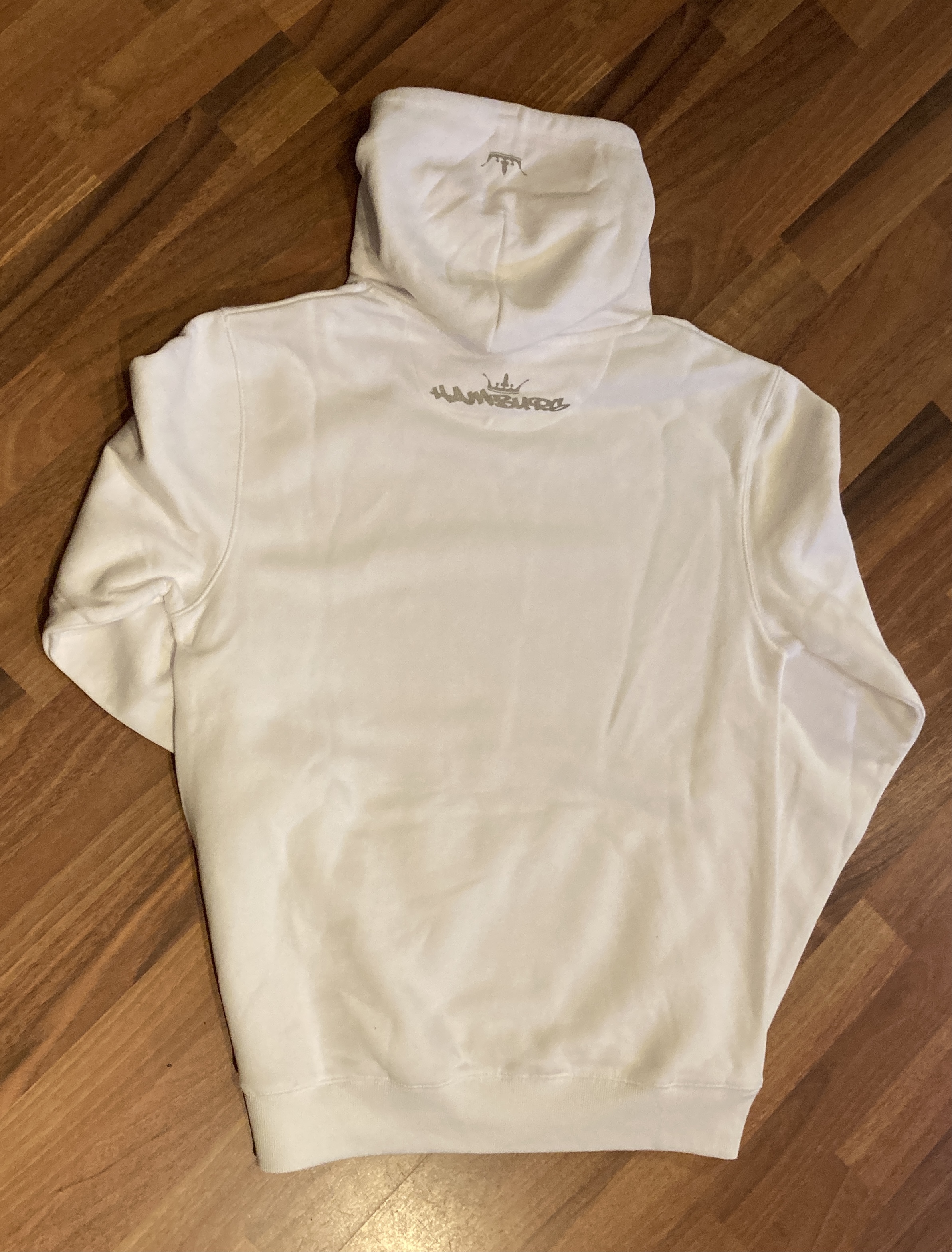 Fuck Covid19 manystyles Crown Hamburg exclusive Hooded Sweatshirt mit Kapuze in Bright White 3M Back