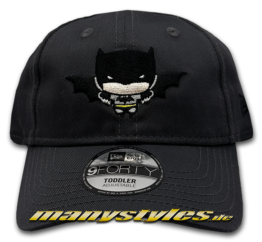 manystyles_new_era_batman_dc_comic_9forty_curved_visor_adjustable_kids_toddler_cap_graphite_black Batman DC Comic 9FORTY Kids Toddler Cap Graphite Black Curved Visor Adjustable Cap von New Era