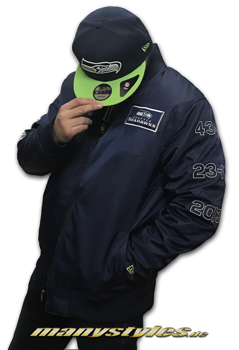 Seattle Seahawks Zip SB50 Bomberjacket: Side