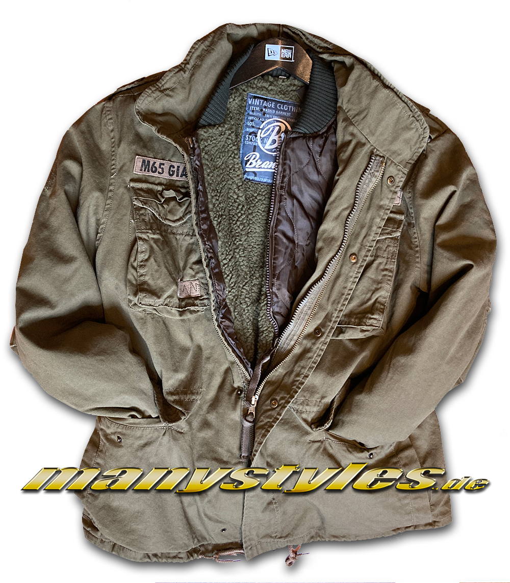 Brandit M65 Giant Vintage Army Parka Jacket Olive Alternateview