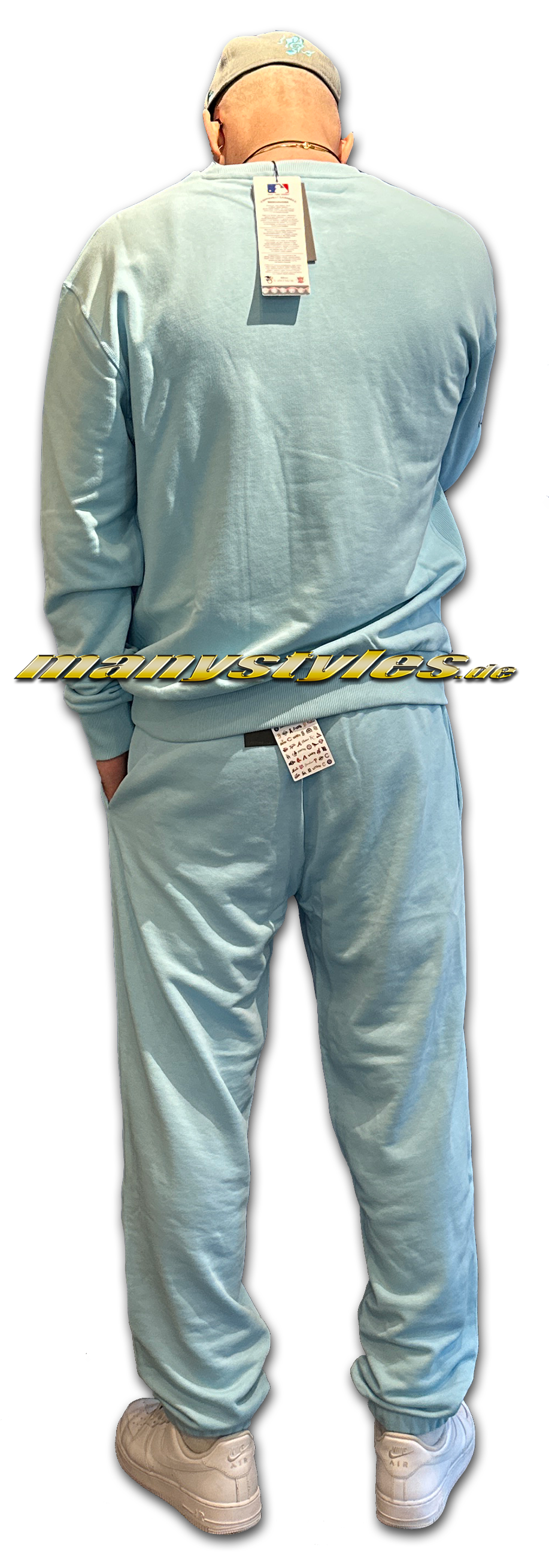 LA Dodgers MLB League Essential Suit Fleece Jogger Pants Light Sky Blue Pastel von New Era Complete Suit nBackvie