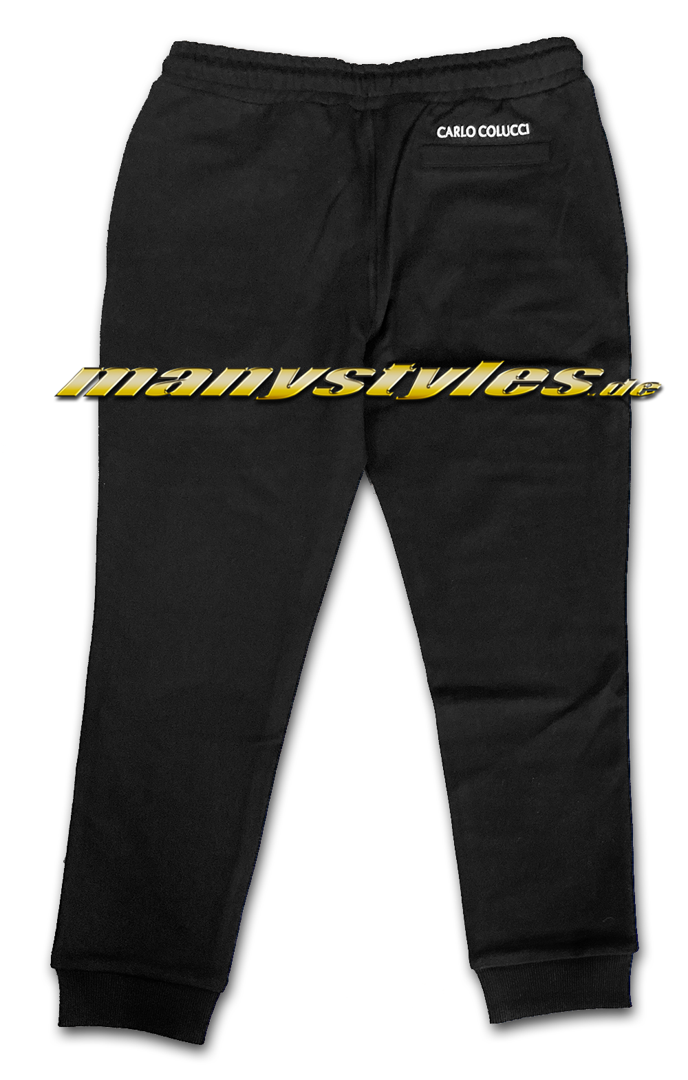 Carlo Colucci Basic Line Track Suit Pants Black Red Green Silver 3M Backview