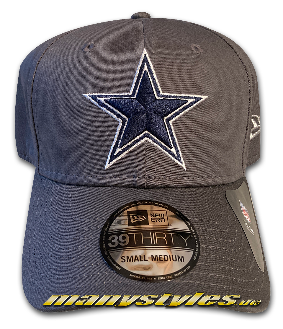 Dallas Cowboys 39THIRTY Curved Visor NFL Team Cap Graphite Grey OTC von New Era