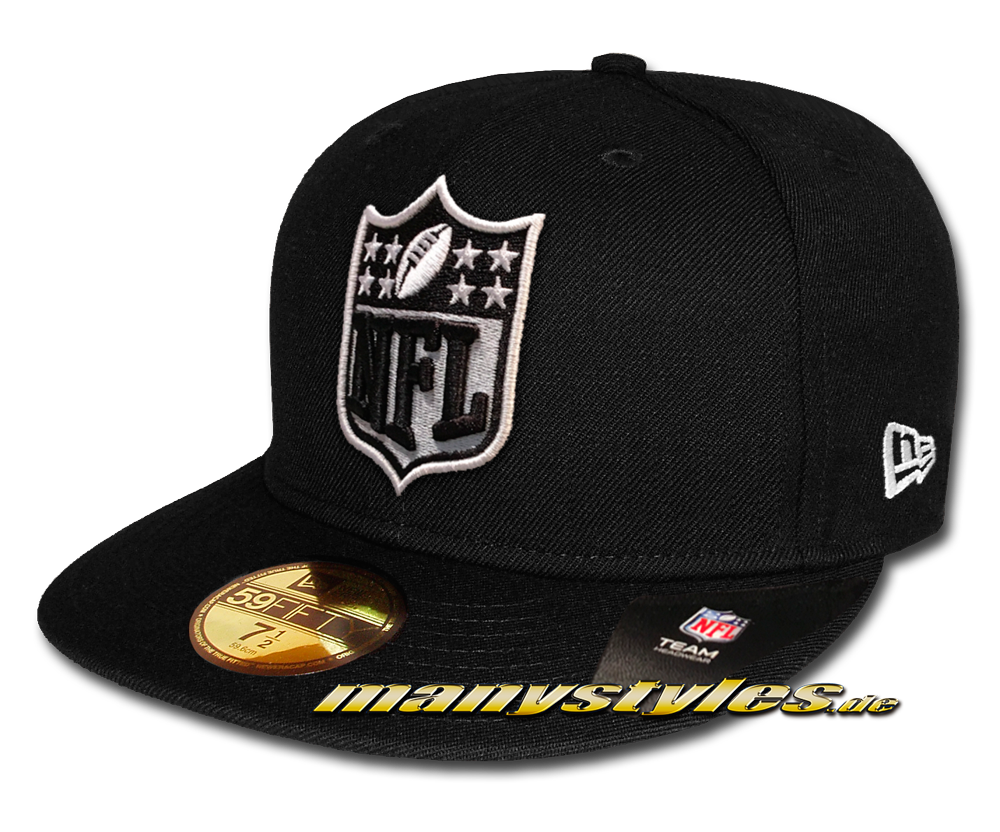 Oakland Raiders 59FIFTY NFL 5950 Shield Logo Front Cap Black OTC von New Era