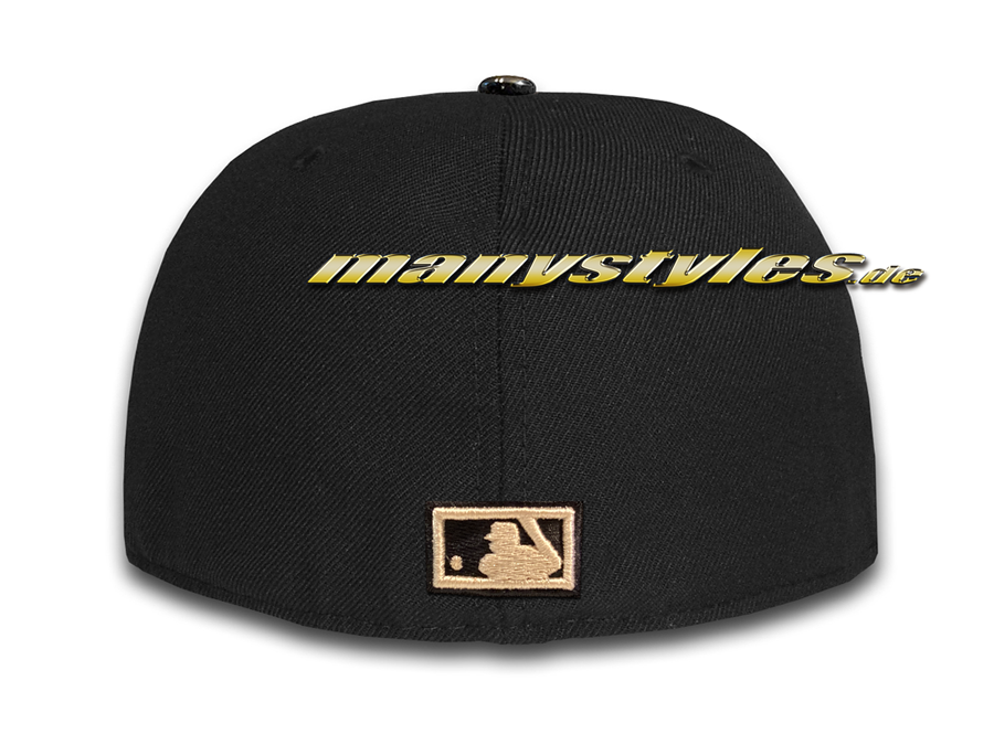 Houston Astros MLB 59FIFTY PU Visor Classic Logo Cap Black Khaki von New Era Backview