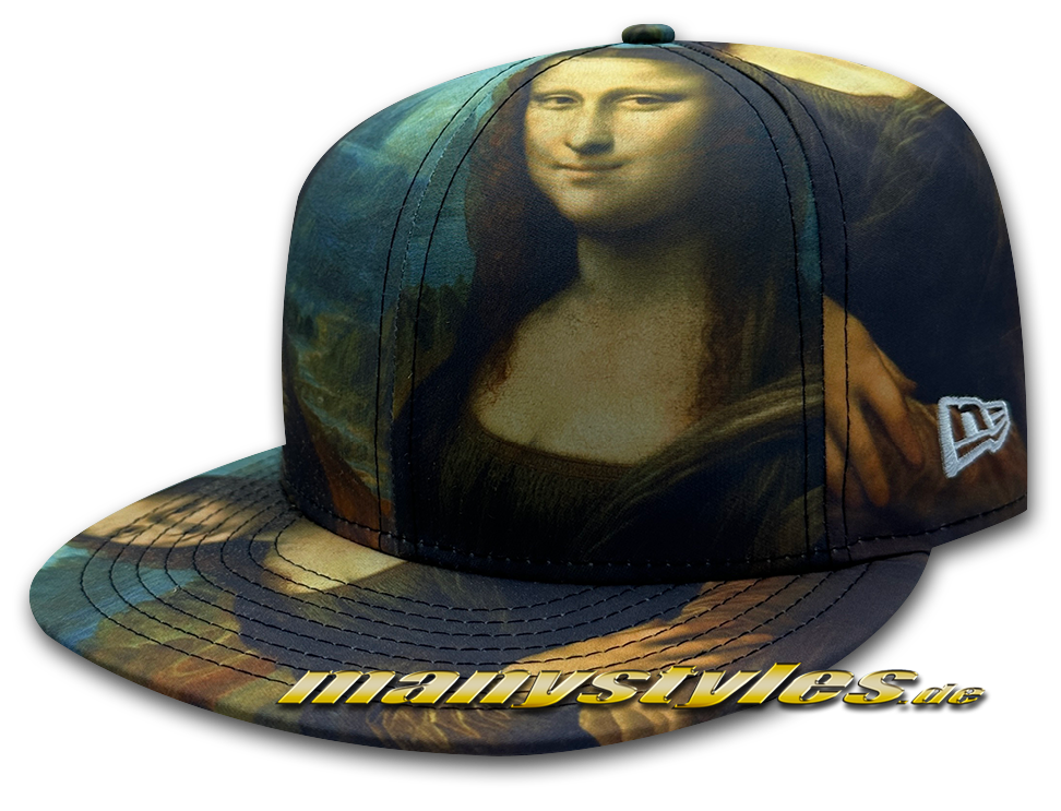 manystyles_new_era_le_louvre_mona_lisa_all_over_9fifty_aop_snapback_cap_black Louvre All Over Print Mona Lisa 9FIFTY AOP Snapback Cap in official original Color von New Era