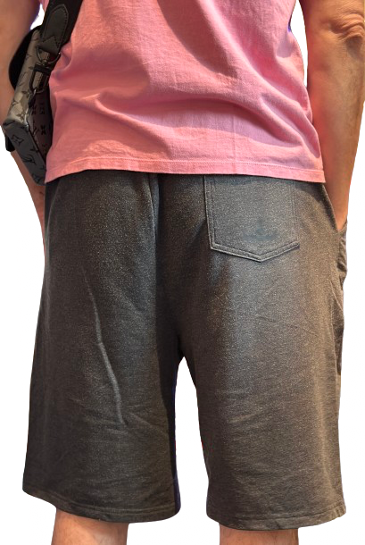 manystyles Crown exclusive Ltd Ed. Sweatshirt Fleece Suit Shorts Heather Graphite Grey Melange Black Backview