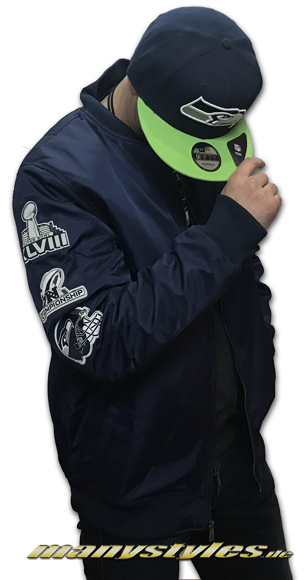 Seattle Seahawks Zip SB50 Bomberjacket: Side2