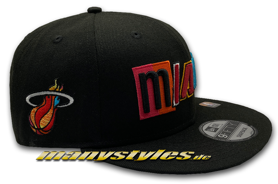 New Era Miami Heat NBA21 75Years 9FIFTY City Off Snapback Cap in Navy Blue Red White Multicolor OTC Original Team Color Alternate View