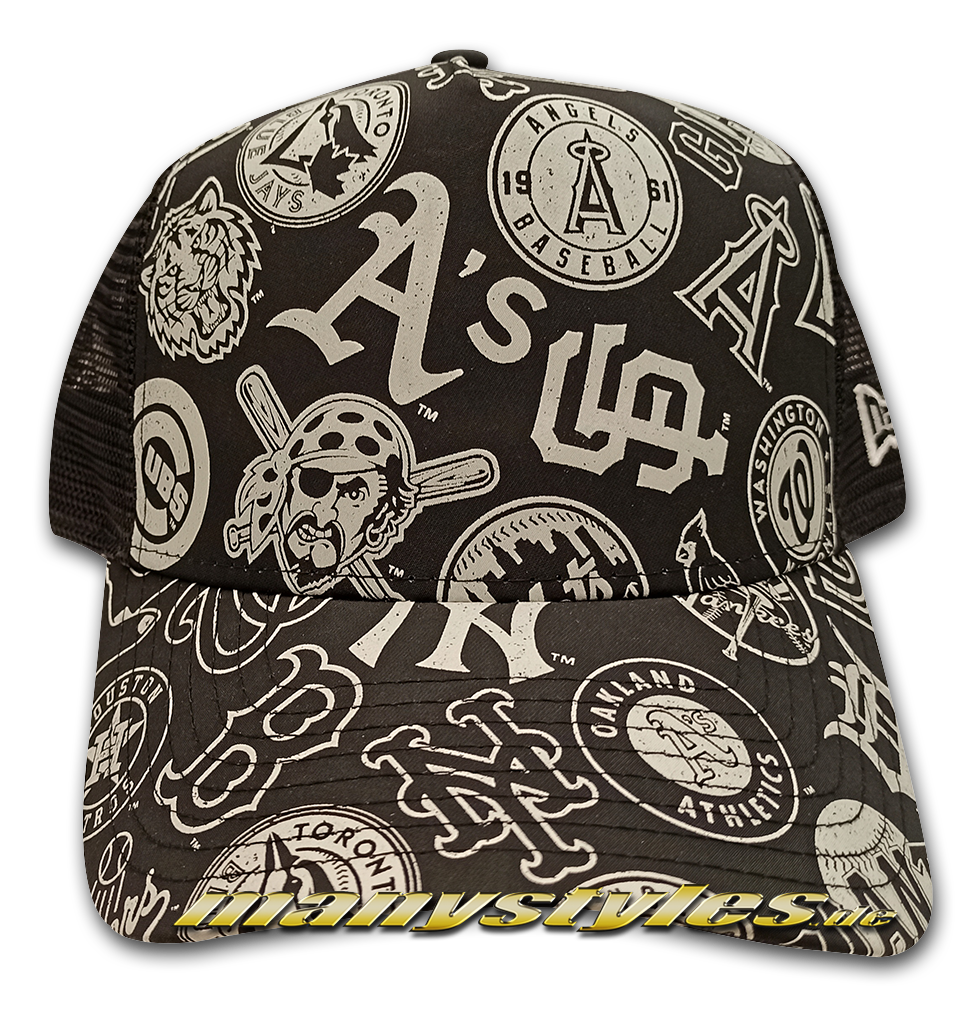 manystyles_de_new_era_all_over_print_all_teams_mlb_trucker_snapback_cap_black_whitelOOia2KhH98qY All Over Print 9FORTY MLB AOP Trucker Curved Visor Adjustable Cap in Black White von New Era