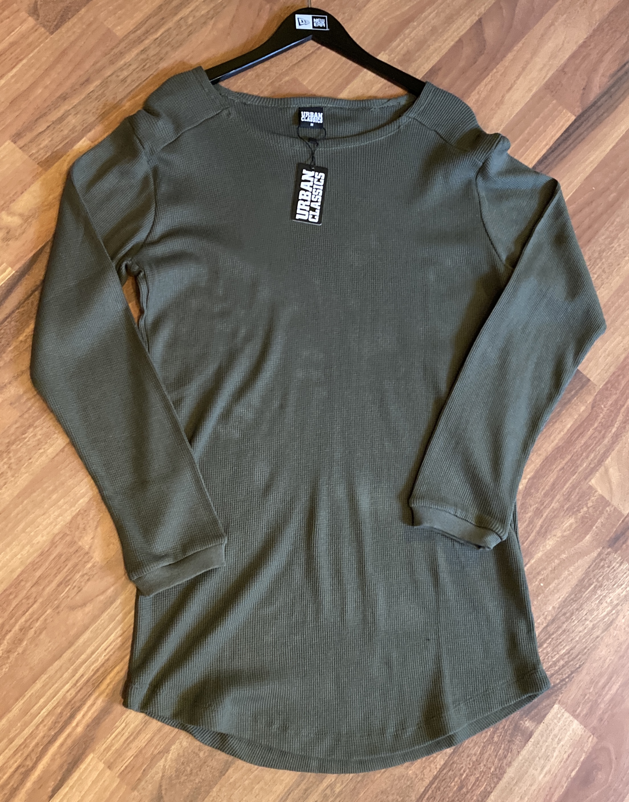 Urban Classic Waffle Bendable Muscle Longsleeve Tee Olive Green