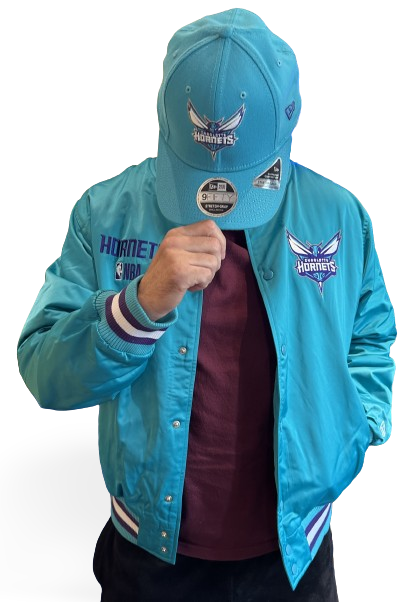 Charlotte Hornets NBA Satin Bomber Jacket Teal Purple OTC von New Era