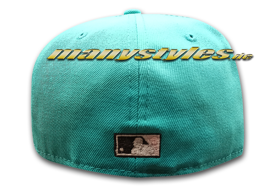 Florida Marlins manyStyles exclusive 93Champs Miami Vice Style Pastell Teal Pink Black Poly Color 59FIFTY von New Era Front backView Reakl