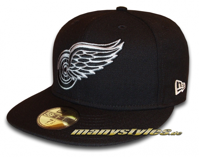Detroit Red Wings 59FIFTY NHL Basic Cap Black White exclusive