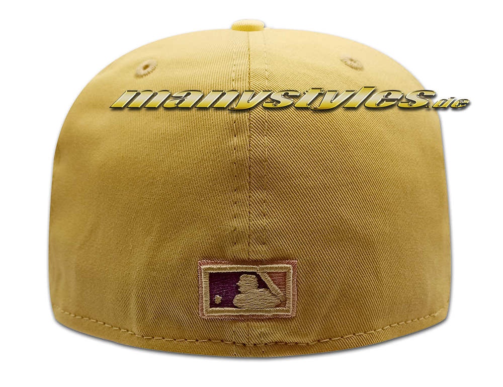 Florida Marlins MLB 59FIFTY manyStyles 1993 inaugual Pastell exclusive Miami Vice Colorway Lemon Fluff Pink von NewEraUndervisorPin Backview