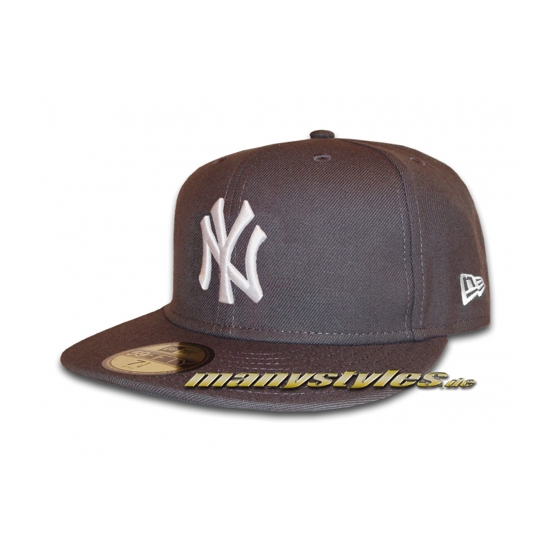 NY-YANKEES-MLB-Basic-Cap-Graphite-White NY Yankees 59FIFTY MLB Basic Cap Graphite White